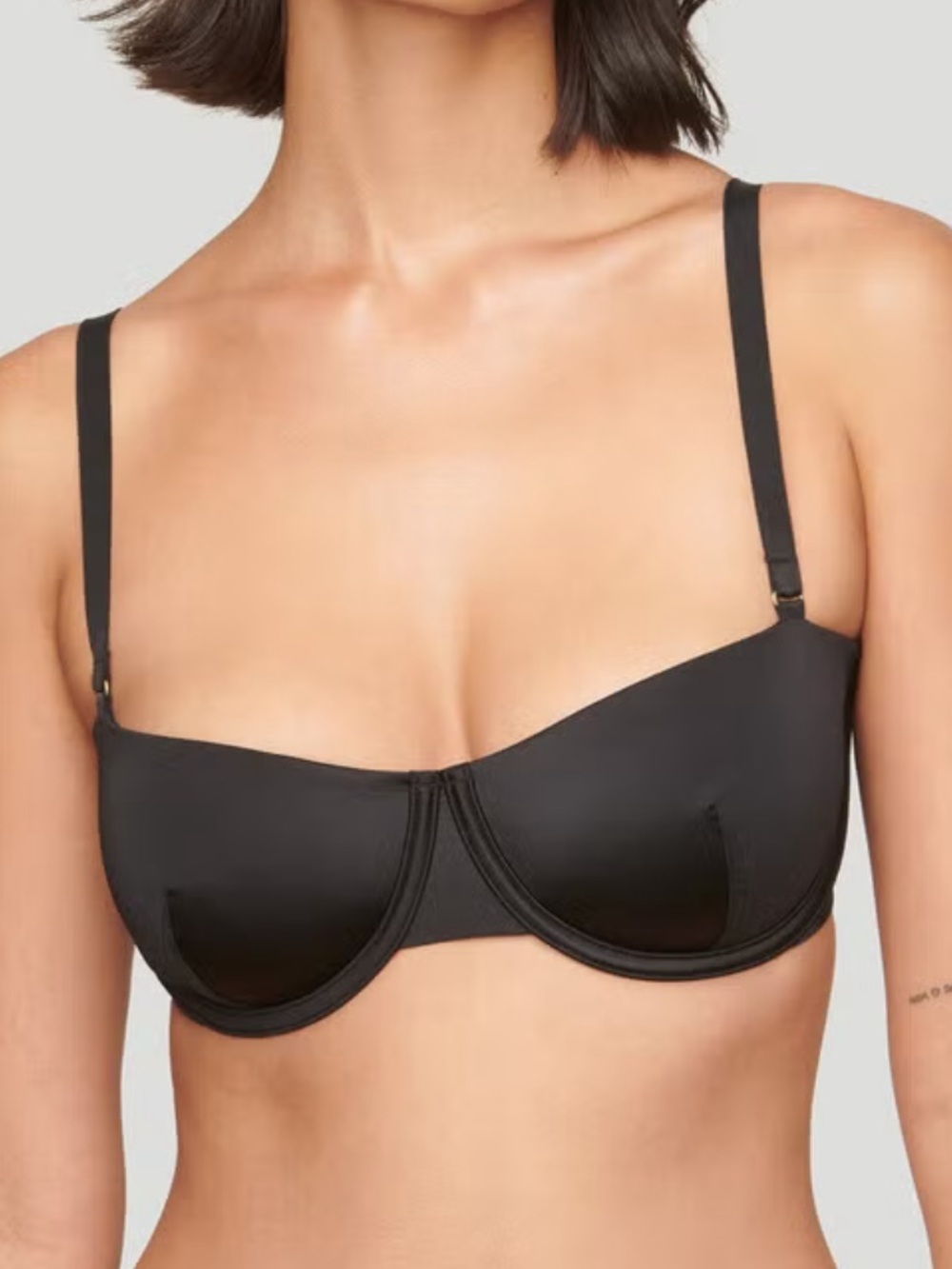 CUUP Black Satin Balconette Bra 36B
